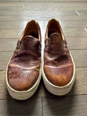 Men's Brown Leather Slip-On Casual Shoes